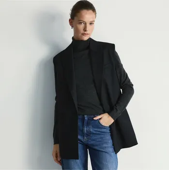 Dámské sako Reserved - Vesta s příměsí viskózy - černý - 143IS-99X - 143IS-99X-XXL