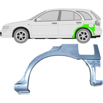 Blatník karosérie Opravný plech spodní části zadního blatníku na Nissan Almera 1995-2000 / Levá