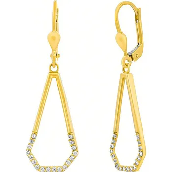 Náušnice Zlaté visací náušnice Lareina ze žlutého zlata s Brilliance Zirconia FNN33411EGY