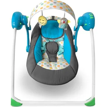 Dětské houpací lehátko s hudební funkcí, skládací, modré