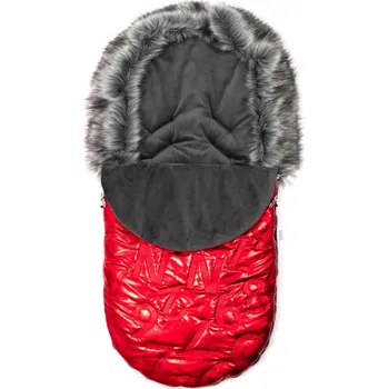 Příslušenství pro přepravu dětí Luxusní fusak s kožíškem New Baby červený