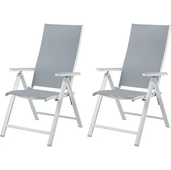 Křeslo Livarno home Houston hliníkové bílé a světle šedé