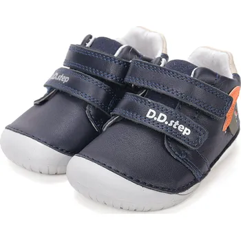 Chlapecké polobotky DDstep Kožené barefoot boty D.D.step S070-61533B Royal Blue Velikost: 21