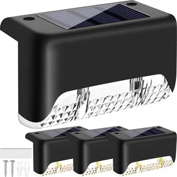 Venkovní osvětlení SOLÁRNÍ SCHODIŠŤOVÉ LAMPY ZAHRADNÍ NA TERASU LED SE SENZOREM SOUMRAKU 8 KS