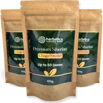 Přírodní produkt Zvýhodněný set: 3x Prémiová čaga sibiřská 100% prášek - 100g - Herbatica