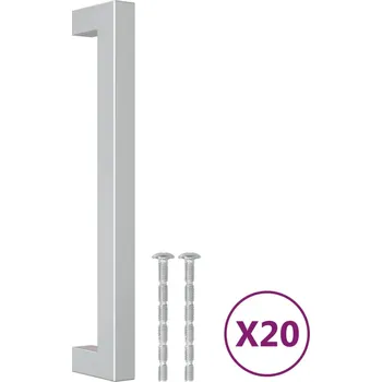 Nábytkové úchytky 20 ks stříbrné 160 mm nerezová ocel - 8721012153257
