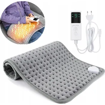 Elektrická vyhřívací podložka na záda, krk a ramena, 28 x 58 cm - Šedá