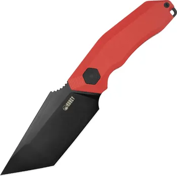 lovecký nůž KUBEY Yokai Pevná Čepel Blackwashed 14C28N Červená G10 Kydex Pouzdro s Tek-Lok Uchycením KU382B