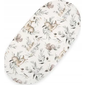 Prostěradlo Prostěradlo bavlněné do koše Mojžíše Boho 75x35 cm - Woodland olive