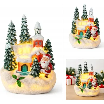 Vánoční dekorace Vánoční dekorace podsvícená LED figurka Mikuláš sněhulák ozdoba 14 cm