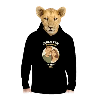 Chlapecká mikina Bastard Jeden tým z vlastní fotky dětská mikina klokanka Black