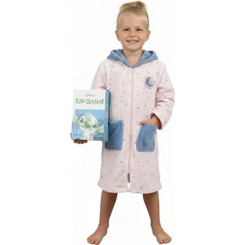 Dámský župan Župan pro dívku Disney Stitch - světle růžový. Velikost 116 cm.
