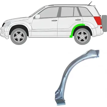 Blatník karosérie Opravný plech zadního blatníku přední část na Suzuki Grand Vitara 2005-2012 / Levá