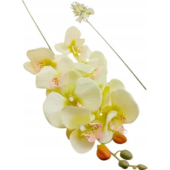 umělá květina Umělá orchidej bílo-olivová větvička dekorace kompozice 77 cm