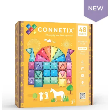 ostatní stavebnice CONNETIX GLITTER CASTLE PACK KREATIVNÍ MAGNETICKÉ STAVEBNICE 48 DÍLKŮ