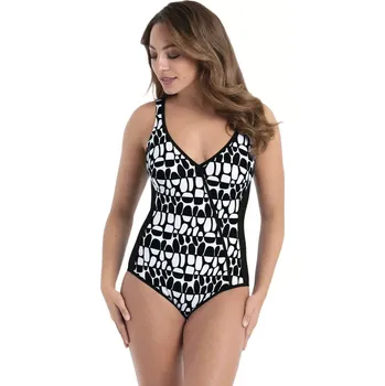 Dámské plavky Dámské jednodílné plavky s tvarujícím efektem Anita M6 7298 černobílá velikost 80E