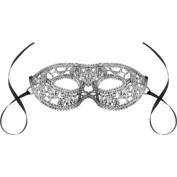 Karnevalová maska Stříbrná krajková škraboška