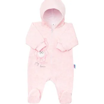 Kojenecké oblečení Kojenecký semiškový overal s kapucí New Baby Sweetheart růžový 62 (3-6m)