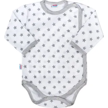 Kojenecký body Kojenecké celorozepínací body New Baby Classic II šedé s hvězdičkami 50