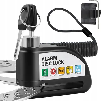 Motozámek ZÁMEK KOTOUČOVÉ BRZDY S ALARMEM 110dB NA MOTORKU KOLO KOLOBĚŽKU