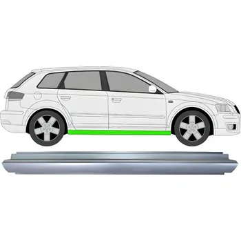 Prah karosérie Opravný plech prahu na Audi A3 8P 2003-2012 / Levá = Pravá (symetrická)