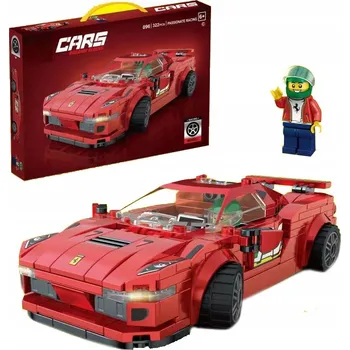 ostatní stavebnice SADA KOSTEK SUPERCAR AUTO ČERVENÉ 322 DÍLŮ