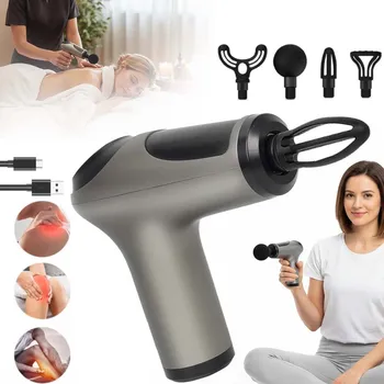 Masážní přístroj MASÁŽNÍ PISTOLE MASSAGE GUN PRO MASÁŽNÍ PŘÍSTROJ NA ZÁDA, CHODIDLA A TĚLO 1200MAH