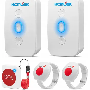 Domovní zvonek BEZDRÁTOVÝ ZVONEK PRO SENIORY S TLAČÍTKEM VOLÁNÍ POMOCI A NÁRAMKEM