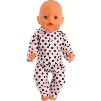 Doplněk pro panenku Pyžámka s jemnými motivy pro panenku Baby Born nebo American Girl Varianta: bílé s černými puntíky