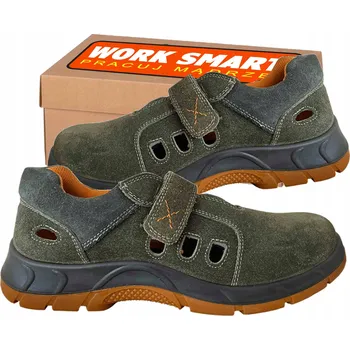 Pracovní obuv OCHRANNÉ SANDÁLY BOZP PRACOVNÍ semišové s ocelovou špičkou FLORIDA S1 SRC - 38