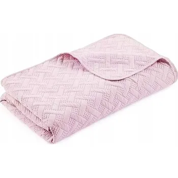 Přehoz na lůžko Přehoz na postel / Pled s pleteným vzorem 220 cm x 240 cm růžový