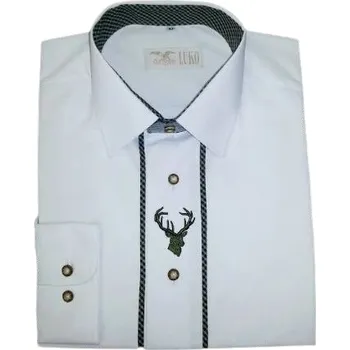 Luko Myslivecká košile bílá s výšivkou - dlouhý rukáv - Velikost 56