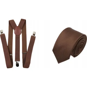 Kravata ŠLE ke kalhotám pánské hnědé a KRAVATA pánské hnědé