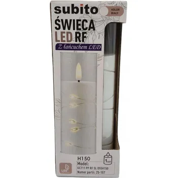 Svíčka LED svíčka s páskem v tubě Elektrická vložka Hřbitovní Svíčka LED dioda 15 cm