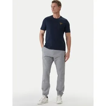 Pánské tričko Aeronautica Militare T-Shirt 261TS1580UJ00372 Tmavomodrá Regular Fit 4XL