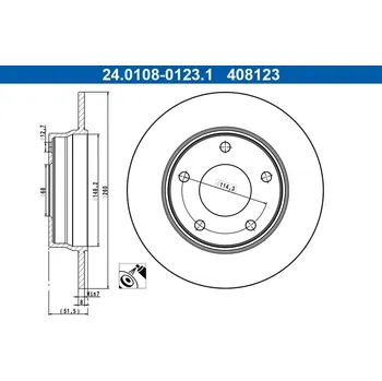 Brzdový kotouč Brzdový kotouč ATE 24.0108-0123.1