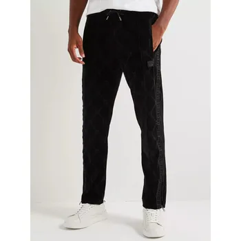 Dámské kalhoty HUGO ČERNÉ VELUROVÉ KALHOTY S LOGEM (S)