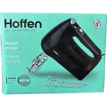 Ruční mixér Hoffen 400W Černý Regulace rychlosti Vyměnitelné nástavce