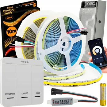 LED páska DIGITÁLNÍ LED PÁSEK S EFEKTEM PLYNOUCÍHO SVĚTLA / VLNY 10M COB WS2811 24V SADA