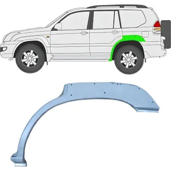 Karosérie Opravný plech zadního blatníku s otvorem na Toyota Land Cruiser 2003-2010 / Levá