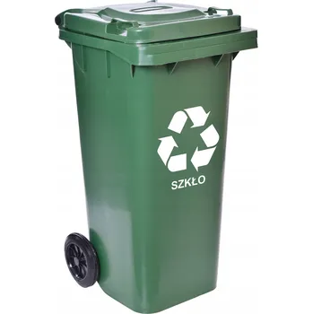 Odpadkový koš Nádoba new 120 l zelená na odpadky s klapkou a kolečky