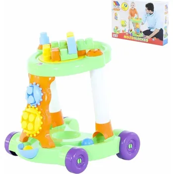 autíčko Molto Blocks 3 - vozík se stavebnicí zelené
