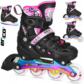 Kolečkové brusle NASTAVITELNÉ BRUSLE 2V1 4v1 KOLEČKOVÉ BRUSLE PRO DĚTI LED KOLEČKA KOLEČKOVÉ BRUSLE BRUSLE NA LED KAUČUK
