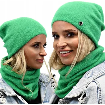 Čepice Alur set – čepice a nákrčník (rolák) univerzální velikost, zelená