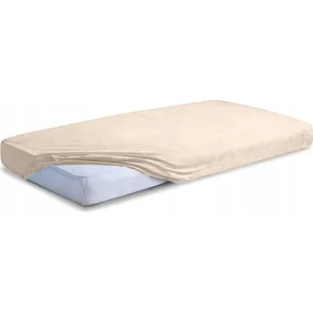 Prostěradlo Froté prostěradlo 160x200x20 s gumou, barva cappuccino