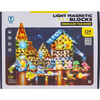 ostatní stavebnice Stavebnice Stator – sada 126 dílků, svítící dinosauři
