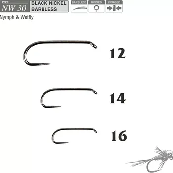 Rybářský háček Muškařské háčky Traper Hikara NW30 vel. 16