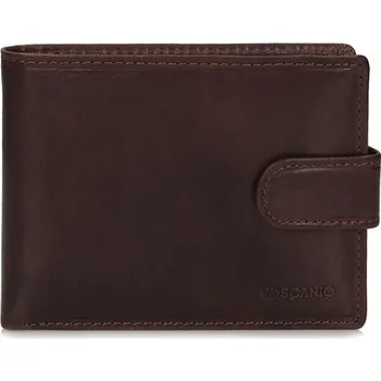 Peněženka Pánská peněženka z pravé kůže, malá, elegantní, na zip, s RFID ochranou, hnědá T284