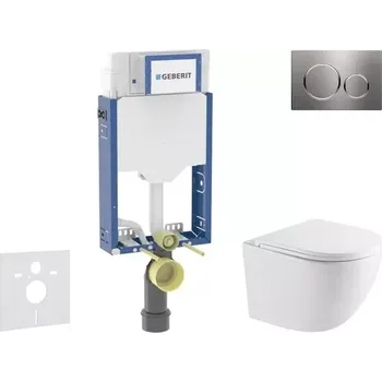 Geberit Kombifix - Set předstěnové instalace, klozetu Oudee a sedátka softclose, tlačítko Sigma20, nerez SANI15CA6108