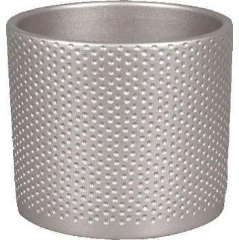 Obal na květináč Obal na květník ZEUS DOTS CHRISTMAS keramický lesklý d17cm, chrom
